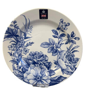 ROYAL WESSEX Fine Porcelain Dinner Plates 10.5in Set of 4 Blue White Floral NEW